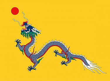 Chinesischer Drache jagt die Sonne